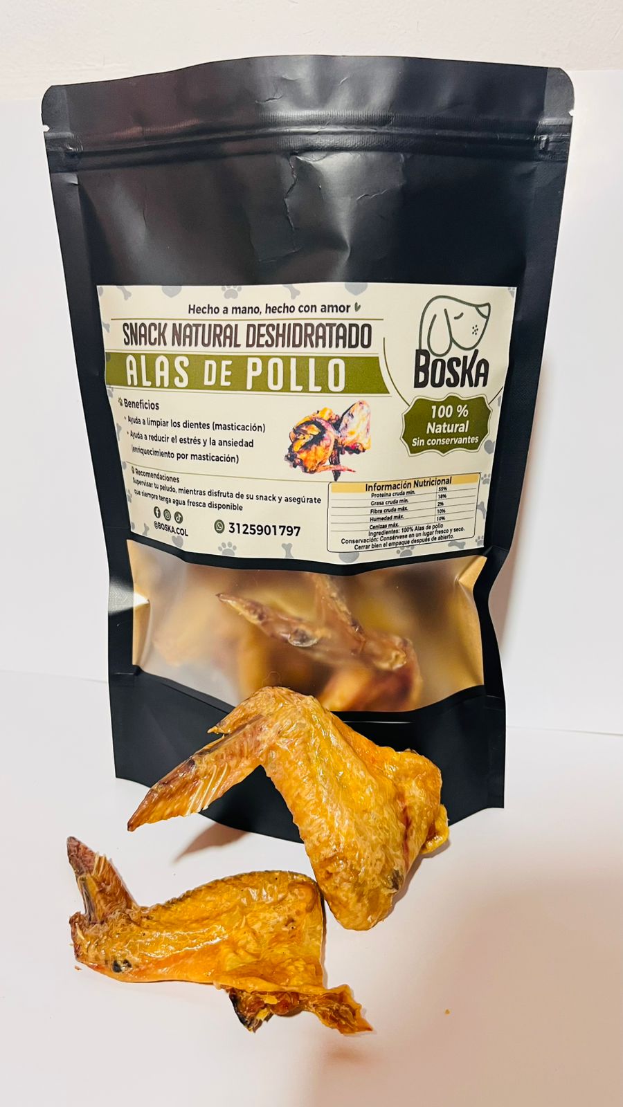 Alas de pollo deshidratadas (100% Natural) – Snack para perros