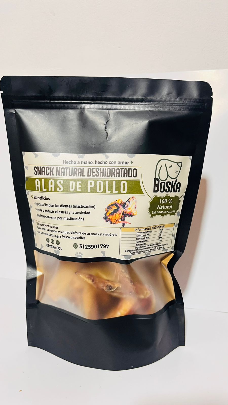 Alas de pollo deshidratadas (100% Natural) – Snack para perros
